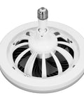 Onythral Mini Ceiling Fan with LED Fan Light White 180 Degree Lighting top view of the fan blades and socket.