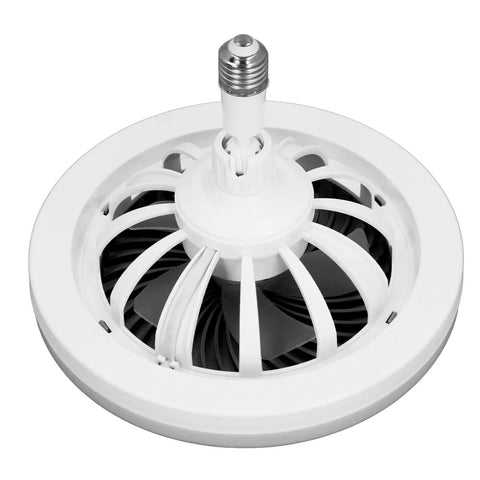 Onythral Mini Ceiling Fan with LED Fan Light White 180 Degree Lighting top view of the fan blades and socket.