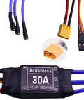30A Brushless ESC Motor Controller for RC Cars, Drones, and Helicopters with 30A Continuous and 40A Peak, XT60 connector