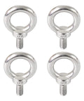 4 Pack 316 Stainless Steel One Quarter Inch UNC Eye Bolts With Shoulder Lifting Rings Threaded Eye Bolts Marine Grade Corrosion Resistant
