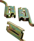 8 Piece Heavy Duty E Track Hooks Set J And L Style For Cargo Tie Downs In Trucks Trailers And Vans With Spring Fittings Rust Resistant Steel Hangers For E Track And X Track Systems Gold close-up