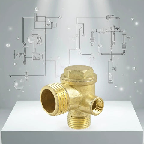 Heavy Duty 3 Port Brass Air Compressor Check Valve For Garage And Workshop Use Tough As Nails Pneumatic Replacement Part With Zero Leak Seal.