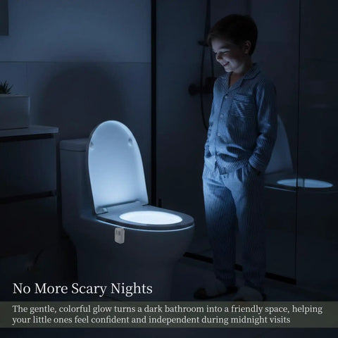 Rechargeable Toilet Night Light With Motion Sensor And 16 Color Changing LEDs Inside The Bowl Auto On When You Enter The Room Dusk To Dawn Sensor Kid Friendly Bathroom Decor And A Funny Gift For Dad