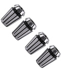 Ultra Precise 15 Pcs ER11 Spring Collet Set For CNC Engraving Milling Lathe With 65Mn Steel Gripping Tools From 1 To 7mm Range Top Notch, four steel collets arranged side by side.
