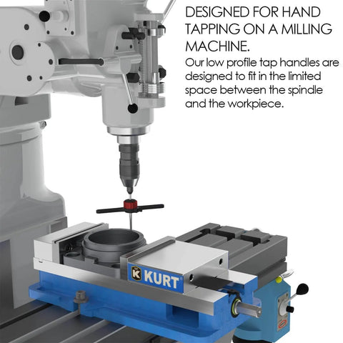 Tap Handle Set For Hand Tapping On Milling Machines With Tap Guide Compatibility And Low Profile Design installed on milling machine
