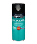 The Game Changer Polycrylic Protective Finish Spray For Interior Wood Projects in an aerosol can with clear satin finish.
