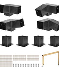 Killer Quality Carbon Steel Pergola Brackets Made To Fit 4x4 Wood Posts Like A Champ with rugged screws and base plates.