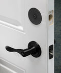 Steel Door Hole Cover Plate Matte Black Two And Five Eighths Inch Diameter Fits Doors Up To One And Three Quarters Inches Thick