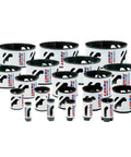 Lenox 26-piece bi-metal hole saw kit, front view; assorted silver cutters in multiple sizes.