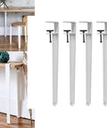 Heavy Duty F Shaped Table Legs With Adjustable Clamp Base For Diy Dining Desk Console Furniture Set Includes Anti Slip Rubber Feet, 28in tall white steel design.