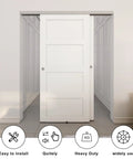 Heavy Duty Bypass Sliding Closet Door Hardware Set With Soft Close Mechanism For Two Doors, Smooth Quiet Operation installed