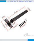 Beefy Black Heavy Duty Adjustable Hook And Band Hinges dimensions for 24 Inch Gates Tough Steel Build Easy Install