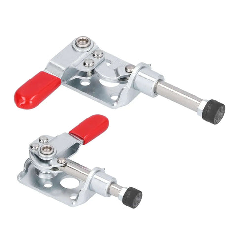 Push Pull Toggle Clamp Quick Release for Welding and Electronics, 2 Pack with galvanized iron body and plastic handle