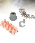 Get Ready For Heavy Duty Cuts With This 22PC Plasma Cutting Consumables Kit. Includes brass nozzles and electrodes for PT 60 torch.