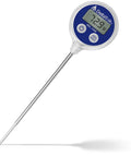 Instant Read Digital Meat Thermometer Waterproof For Kitchen And Grilling BBQ Smoking Candy Coffee Blue Ultra Fast Temperature Read In 1 Second Accurate To 0.9 F With Food Grade Stainless Steel Probe