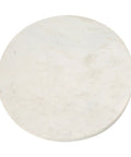 Top Shelf Smooth Spin White Marble Lazy Susan 14 Inch Rolling Turntable For Kitchen Counters and Game Nights, showing a smooth white marble surface.
