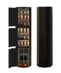 360 Degree Rotating Shoe Rack Vertical Space Saving Organizer Lazy Susan Entryway Footwear Tower For Compact Living Black Finish