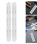 10 inch heavy duty self adhesive drawer slides for cabinets, ABS plastic sliding rail system, white design, shown in various angles