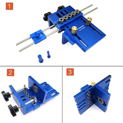 Adjustable Doweling Jig Kit With Five Drill Sleeves 6mm 8mm 10mm For Precision Dowel Hole Drilling In Woodworking Self Centering