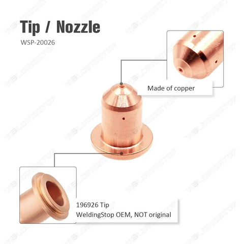 Plasma Cutter Electrode And Tip Kit Bundle With 10 Electrodes 196925 And 10 Tips 196926 Nozzles For Spectrum 125C ICE 12C Torch