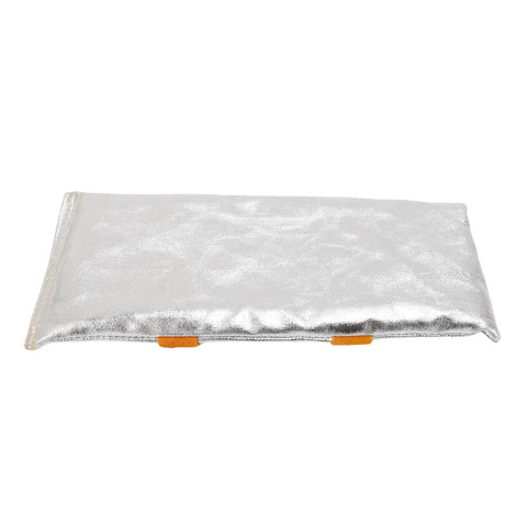Heavy Duty Welding Hand Pad Heat Glove Protector With Aluminum Back And Double Layer PU Leather for industrial boiler work.