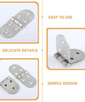 Stainless Steel Folding Table Hinges Two Piece Set For Computer Desks And Cabinet Drawers Corrosion Resistant Silver Finish