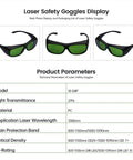 Hardcore Laser Welding Safety Glasses With Durable Green Lens And Certified Infrared Eye Protection For Rock Solid Workshop Gear and Straight Up Fabrication Jobs displayed at different angles.