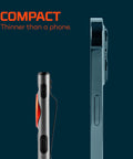 Slim Mini Pocket Light next to a phone showing its compact, ultra lightweight design. Slim Mini Pocket Light 2 Pack Rechargeable LED Flashlights