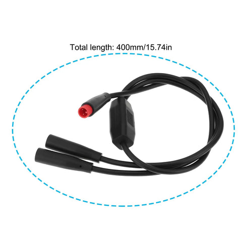 Two Pack 2 Pin Bike Extension Cable M6 Male To Female Splitter 40cm Waterproof Wire For Electric Bike Sensor 26AWG Durable Lead