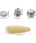 Replacement Knife Handle For Kitchen Knives, Non Slip Wood Grip Round Handle, DIY Restoration Kit For Japanese Sashimi Knife, shown with measurements