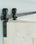 Heavy Duty Bi Folding Sliding Barn Door Hardware Kit For Two Doors No Fuss Install Smooth Quiet Glide 3 Ft Track Matte Black detail