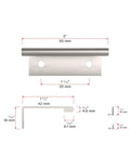 Lincoln Collection 1 5 16 Inch Center To Center stainless steel edge pull handle dimensions and components