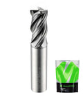 SHAPPRO carbide square-end mill, 3/4 in shank, 4-flute CNC end mill; silver metal with green packaging visible