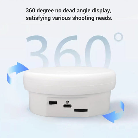Electric Rotary Display Stand for Jewelry, features smooth 360 rotation with no dead angles, USB powered for versatile use.