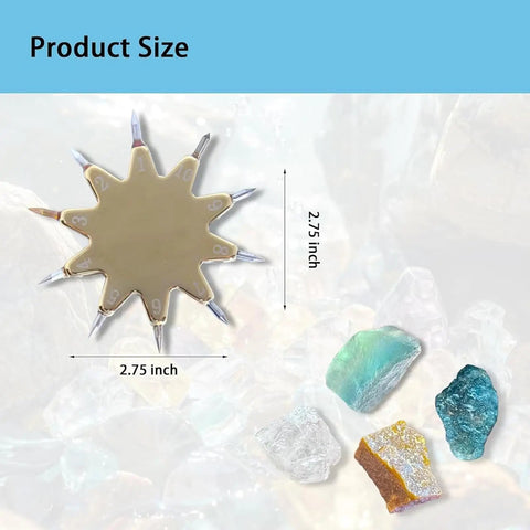 Pro Grade Mohs Hardness Test Kit With 1 to 10 Scratch Tester Picks Gold Ten Pointed Star Grip Quick and Easy Field Testing for Gemstones Jade Jewelry Rocks and Minerals, 2.75 inch size