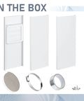 Universal 4 Inch Window Dryer Vent Kit With Air Vent Cover And Adjustable Panels, insulation foam, hose clamp, seal tape, screws