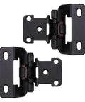 Black Soft Close Self Closing Concealed Kitchen Cabinet Door Hinges With Offset Spring Half Cover Cold Rolled Steel Pair