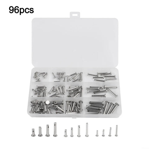 Heavy Duty 304 Stainless Steel Dowel Pin Kit With Single Hole Flat Head Cylindrical Pins For Machinery, Furniture And DIY Projects