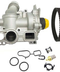 Aluminum Water Pump With Belt For 2.0T TSI Cars Like Audi A3 A4 TT Jetta Golf GTI Tiguan Eos Beetle CC Temperature Sensor Included