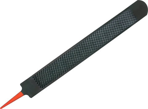 Black Master Pro Farrier Hoof Rasp with case hardened steel ultra sharp teeth, rust resistant black coating, clog resistant