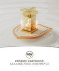 Brushed Gold Bathroom Sink Faucet With Waterfall Design ceramic cartridge showing leakage-free design.
