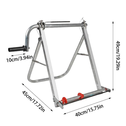 Portable All Metal Foldable Hose Reel Storage Rack For Farm Irrigation And Outdoor Yard And Garden Use With Manual Crank Handle