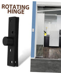 Heavy Duty Stainless Steel Pivot Hinge For Hidden Bookcases And Invisible Door Hardware With Rotatable Design For Secret Doors In Black Finish Durable For Cabinets And Commercial Spaces.