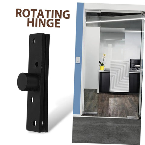 Heavy Duty Stainless Steel Pivot Hinge For Hidden Bookcases And Invisible Door Hardware With Rotatable Design For Secret Doors In Black Finish Durable For Cabinets And Commercial Spaces.