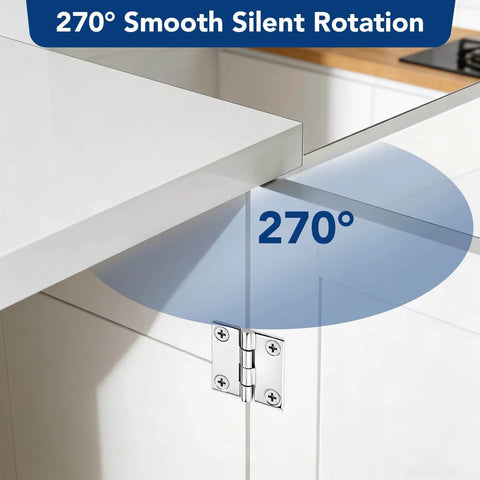 Heavy Duty Marine Grade 316 Stainless Steel Square Hinges Equal Sided For Boat Hatches Toolboxes Doors And Gates Installed at 270°