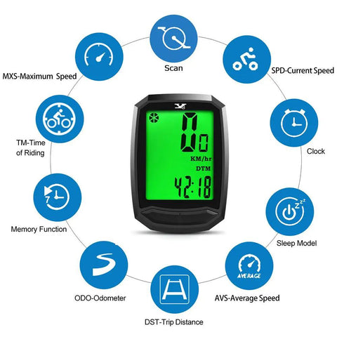 Wireless Bike Computer With Big LCD Display Waterproof Odometer For Speed Distance And Time Tracking Built Tough For Everyday City Rides And Casual MTB Sessions