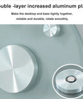 Clear Tempered Glass Rotating Serving Tray Round Turntable For Dining Table 39 Inch Lazy Susan Organizer aluminum base detail