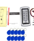 Waterproof Standalone Access Control Keypad With Metal RFID Card Reader for door and gate entry, 125KHz keyfobs, manual, wires