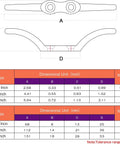 Diagram showing dimensions of Beefy SUS316 Stainless Steel Marine Rope Cleats Set Two And A Half Inch Deck Cleats Four Pack