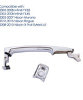 Front Left Exterior Door Handle Chrome Finish for Nissan Rogue 2010-2015, Murano 2003-2007, Infiniti FX35 FX45 2003-2008 Replacement OE 80640-CA012 Without Smart Key